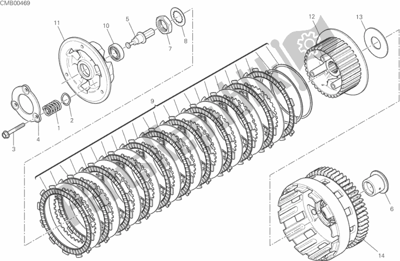 All parts for the Clutch of the Ducati Monster 821 Thailand 2018